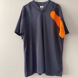 XL Navy Blue and Orange Adidas Jersey